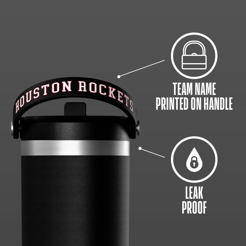 Hydrapeak x NBA Officially Licensed Houston Rockets 32 oz Nomad Tumbler with Handle and Straw Lid, Leakproof Stainless Steel Water Bottle - Image 1
